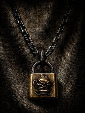 STARLINGEAR .925 Slickster Skull Logo Padlock Oxidized 2009 RARE
